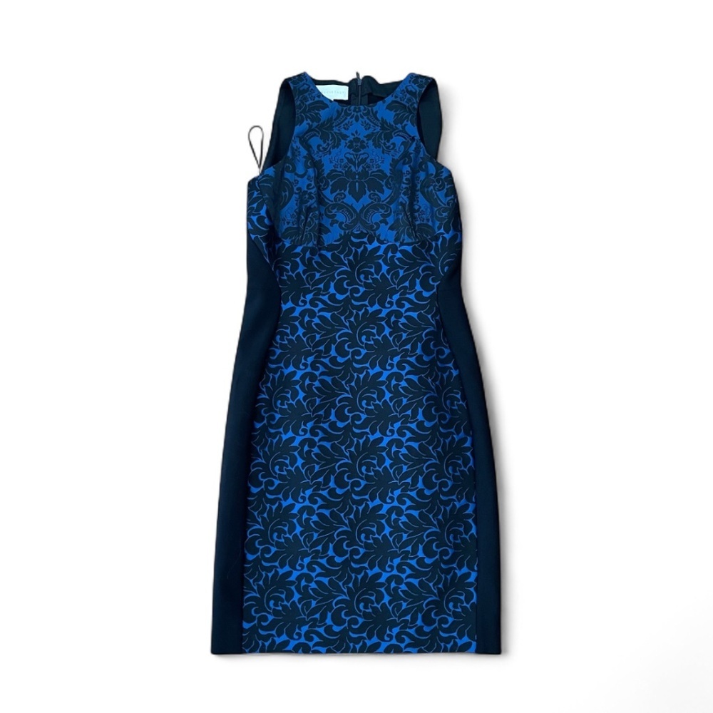 EUC Stella McCartney Blue Floral Patterned Wool Dress Sz 40 Made in Italy